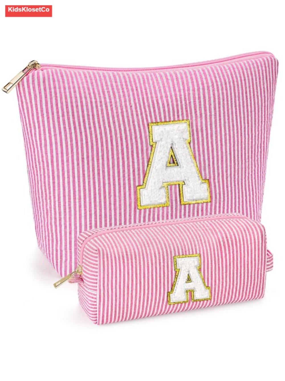 2 PCS Cosmetic Bag for Women Travel Toiletry Makeup Bag Initial Pouch Set